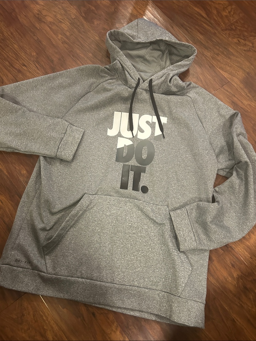 Nike Men’s Gray 'Just Do It.' Hooded Pullover Sweatshirt